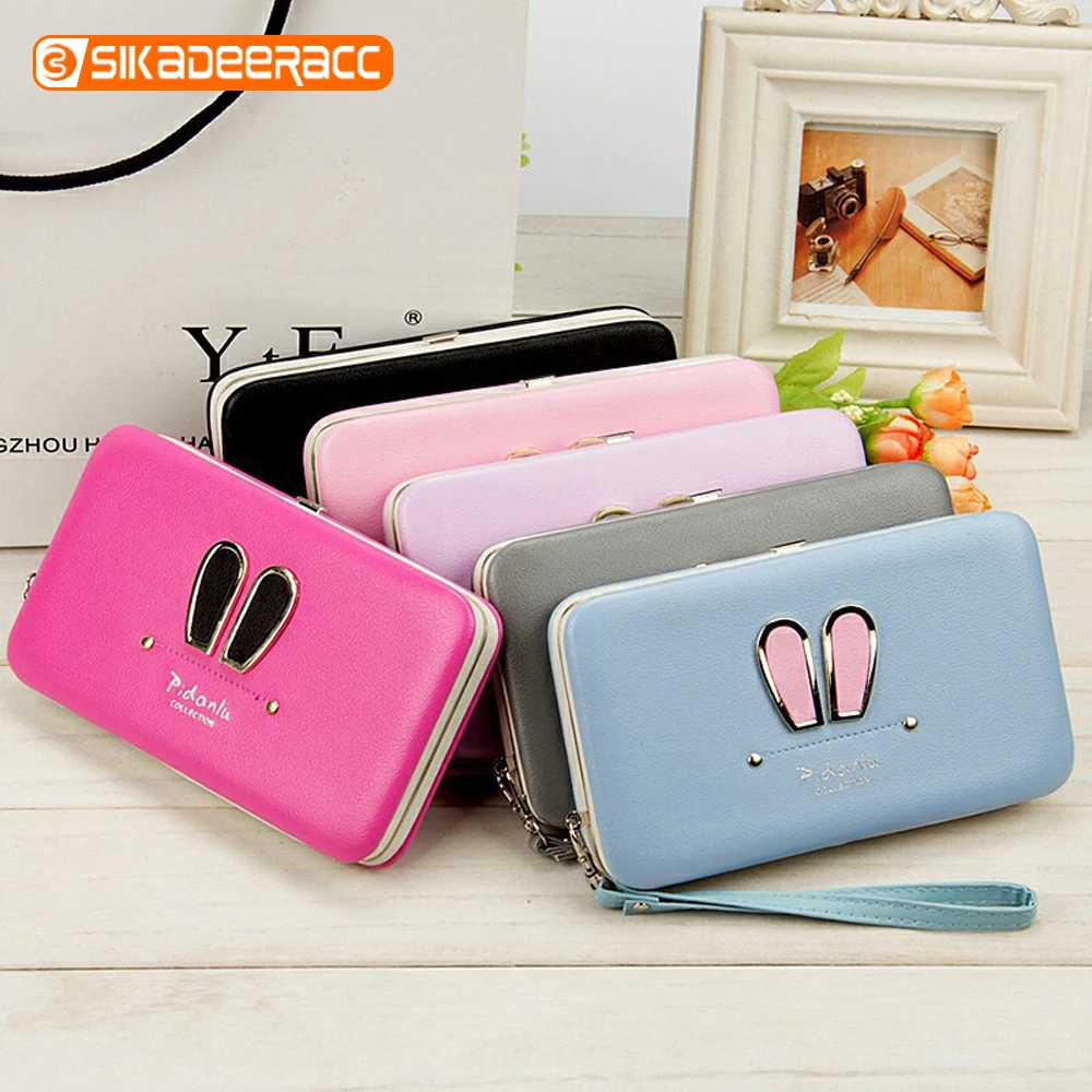 

Cute Rabbit Ears Wallet Purse Phone Cases For iPhone 7 8 Xs X XR Shell Zipper Pouch Girl Fashion Shockproof PU Leather Card Flip