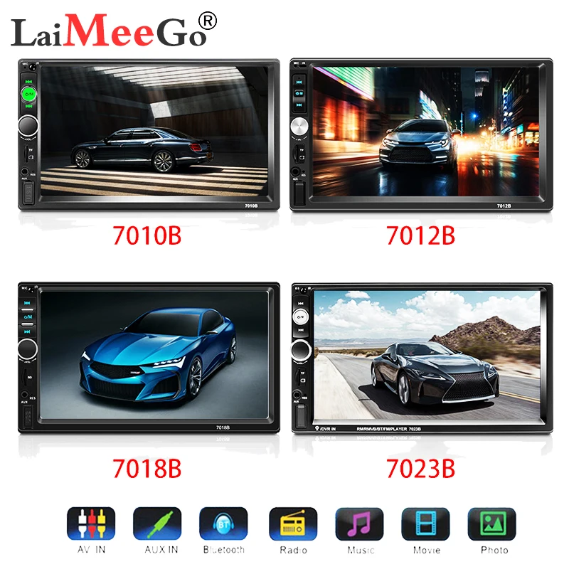 2 DIN Авторадио Bluetooth Mirrorlink автомобильный стерео 7 "HD MP5 Автомобильный мультимедийный проигрыватель Aux FM входной приемник с задней камерой