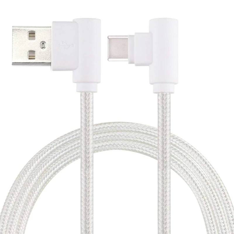 Кабели для передачи данных 25 см USB для USB-C/type-C нейлон плетение стиль двойной локоть зарядный кабель(белый