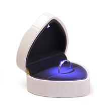 Дисплей Органайзер предложение бижутерия в форме сердца свадьба светодиодный держатель света бархатная коробочка для кольца Свадьба хранения