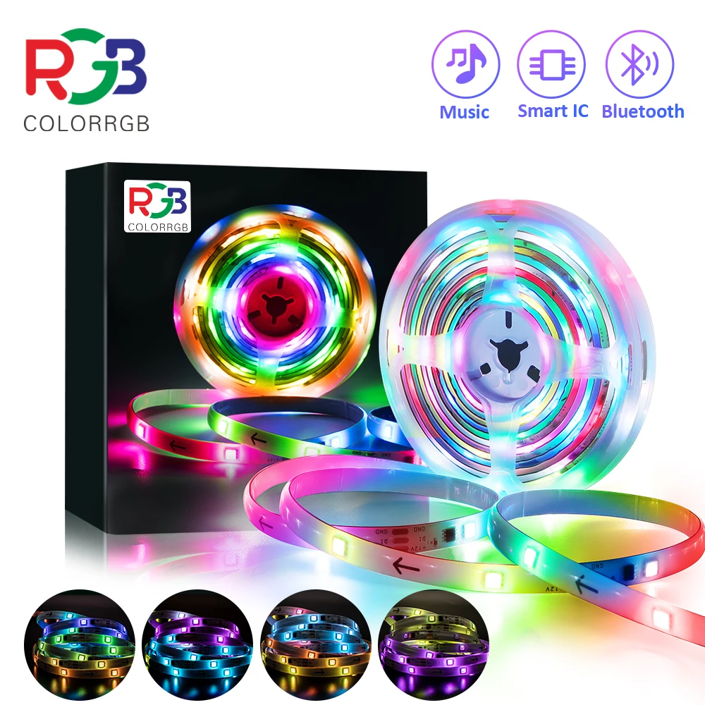 Christmas Light,RGBIC LED Strip IP65 waterproof,Segmented DIY,ColorChasing effect, Rainbow light for Christmas tree