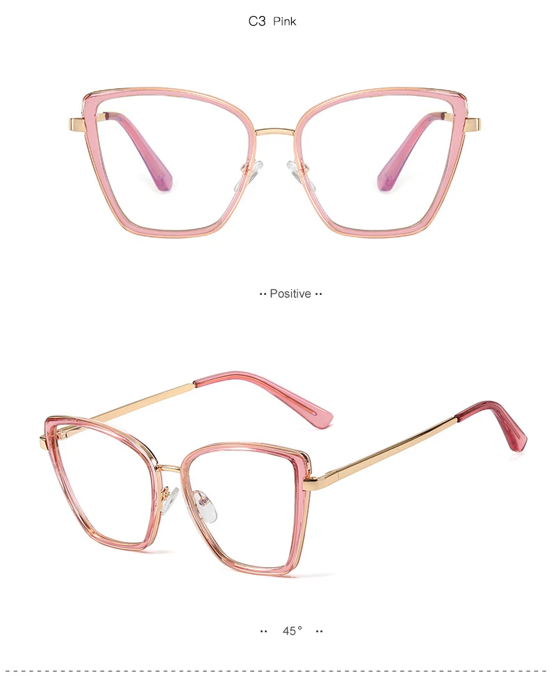 Hotony Optische Gläser Rahmen Rezept Blau Licht Blockieren Brillen UV400 Frauen Brille Anti-Beständig Staub Proof Mode – Detail 8