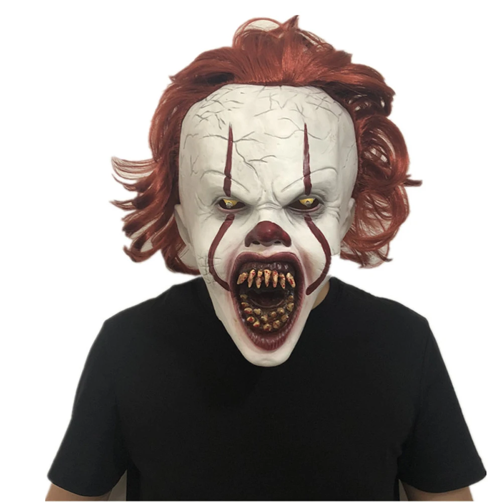 VEVEFHUANG Stephen King's It Mask Pennywise Horror одежда для клоуна маска глаза будет сиять клоун латексная маска для хеллоуина косплей реквизит - Цвет: E1
