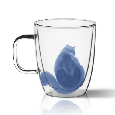 Mug J Стеклянные чашки с двойными стенками для кофе, кружки для чая и воды, большие товары для рукоделия Fincan, простые кружки ручной работы, персонализированные простые кружки QZJ053 - Цвет: Mug J