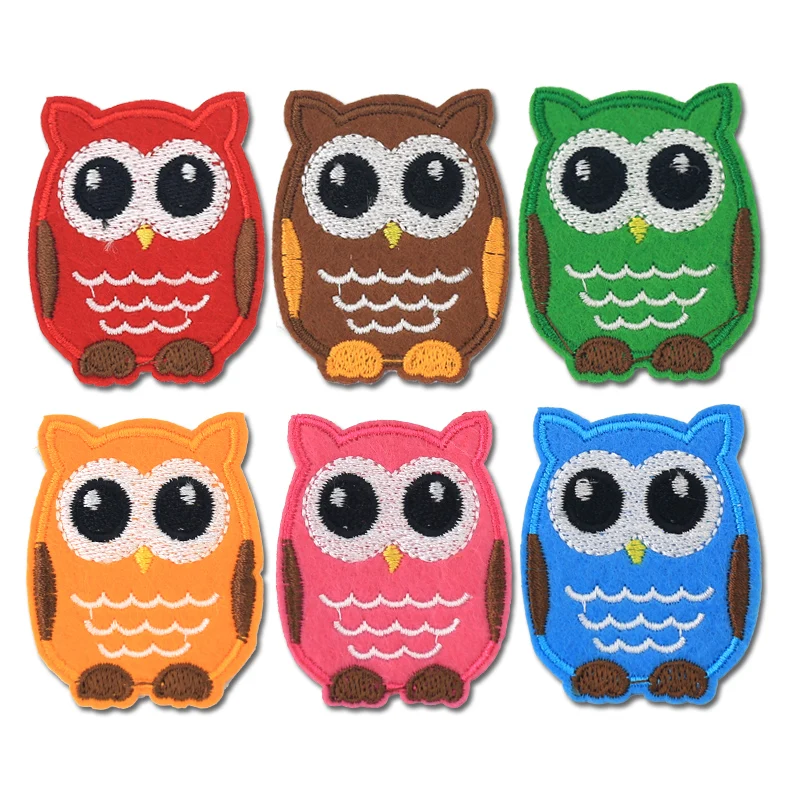 

Owl Iron on Patches Stripes Thermo Stickers on Clothes Application of One Transfer Fusible Clothing Anime Patch Applique Tops