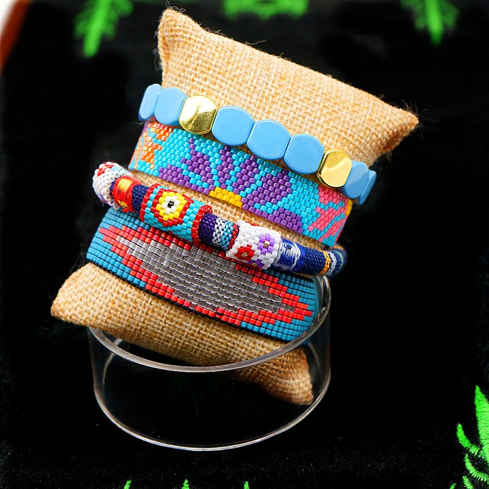 Go2boho, браслет с эмалью, плитка, Миюки, сглаза, браслеты, Pulseras Mujer,, богемные, летние, пляжные, цветочные ювелирные изделия для женщин, ручной работы