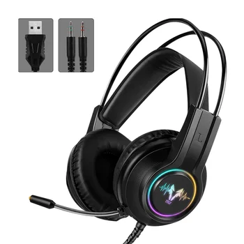 

Portable For Laptop ABS LED RGB Light Built-in Mic Surround Sound USB Interface Universal Noise Canceling Gaming Headset Stereo