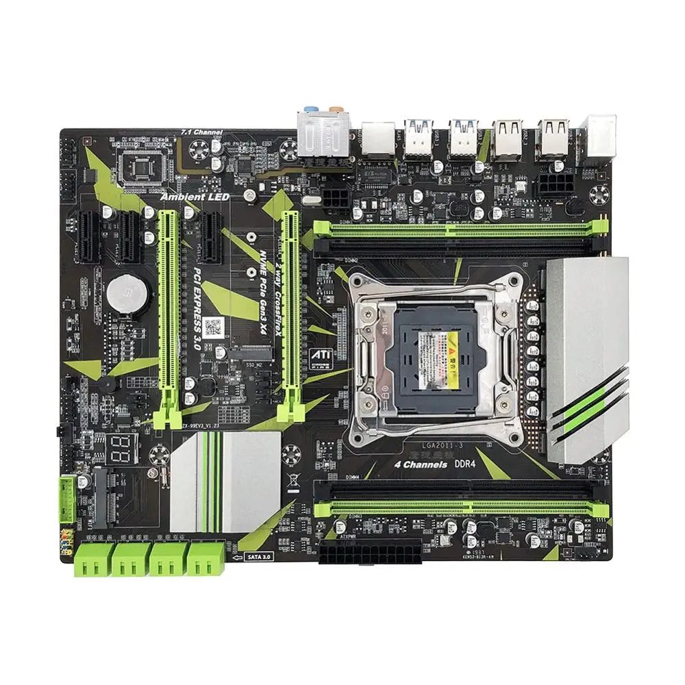 X99 материнская плата LGA 2011 3 четырехканальная Память DDR4 64G REG ECC SATA 0 M.2 NVMe SSD LGA2011 для I3