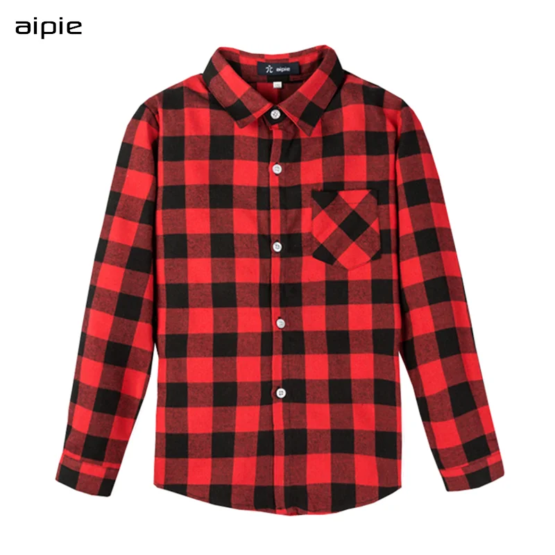 color Children Boy's girl's shirts Spring/Autumn Casual Classic Plaid Cotton Kids Shirts For 2-10 year wear - Цвет: color