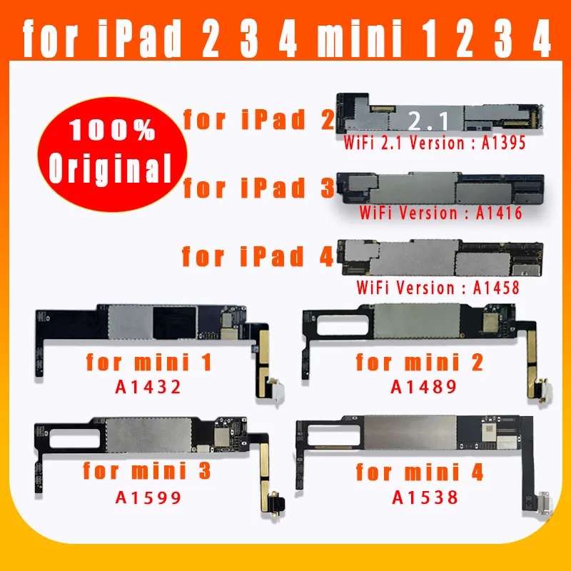 Без iCloud A1432 A1489 A1599 A1538 для iPad mini 1 2 3 4 материнская плата A1395 A1416 A1458 | Мобильные