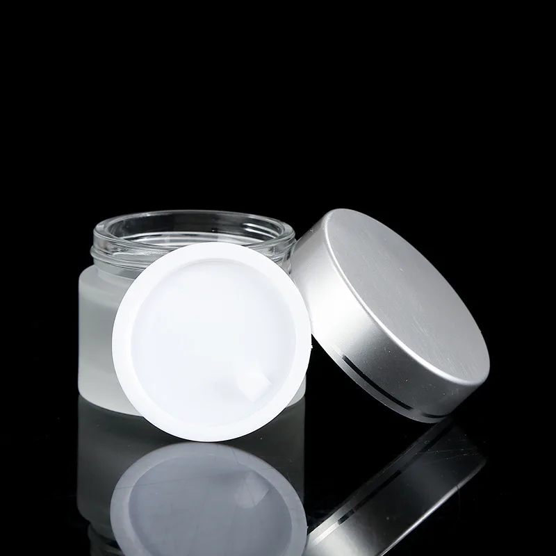 Frosted Glass Refillable Ointment Bottles Empty Cosmetic Jar Pot Eye Shadow Face Cream Container 5/10/15/20/30/50/100g-3