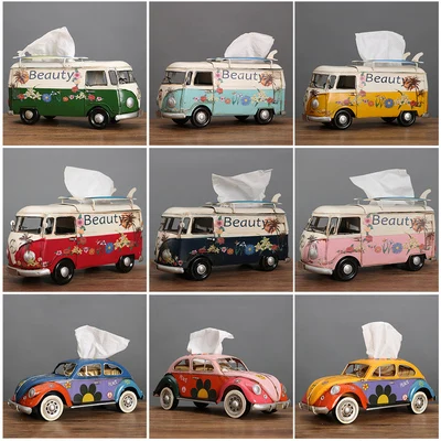 American retro creative napkin drawer tissue box Car van bus Bar Restaurant Hotel home living room decoration ornaments |