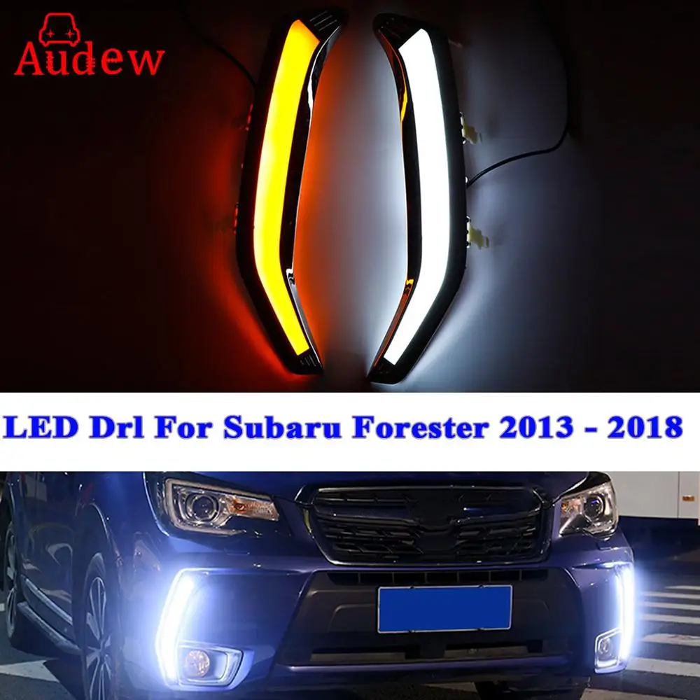 

Sale LED White Waterproof DRL For Subaru Forester 2013 2014 2015 2016 2017 2018 Car Accessories Daytime Running Light Fog Lamp