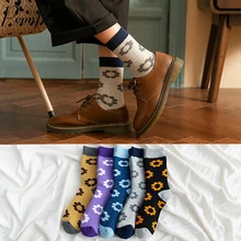 PEONFLY Harajuku стиль женские носки хлопок модный яркий цветок печатных счастливые носки теплые Calcetines Mujer рождественские носки