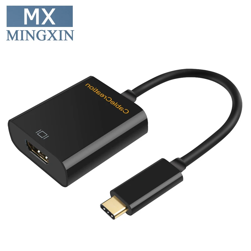 USB C к HDMI 4K@ 60Hz, кабель C(совместимый Thunderbolt 3) к HDMI адаптеру, совместимый с MacBook Pro подождите - Цвет: Черный