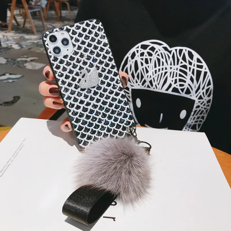 Стильный и роскошный Алмазный чехол для телефона для iPhone XR X Xs Max 6 7 8 Plus 11pro max чехол Элегантный Apple Drop Мягкий край - Цвет: Black