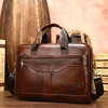 MAHEU Classic Formal Designer Men's Leather Briefcase Vintage Style Commute Business Bags Office Men Laptop 15.6