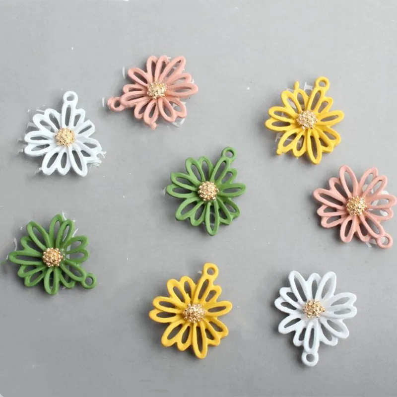 5Pcs/Lot Alloy Paninting Colorful Flower Daisy Charm Pendant For DIY Handmade Necklace/Earring/Bracelet Jewelery Making y1561 | Украшения и