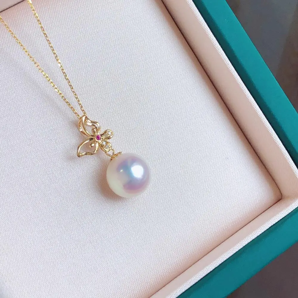 

MADALENA SARARA 10-11 мм Ожерелье с пресноводным жемчугом натуральный белый жемчуг кулон жемчужное ожерелье 18 К золото Роскошные женские ювелирные изделия