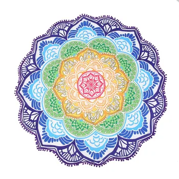 

Mandala Beach Tapestry Microfiber Printed Round Tapestry Seaside Vacation Camping Mat Home Wall Hanging Decor