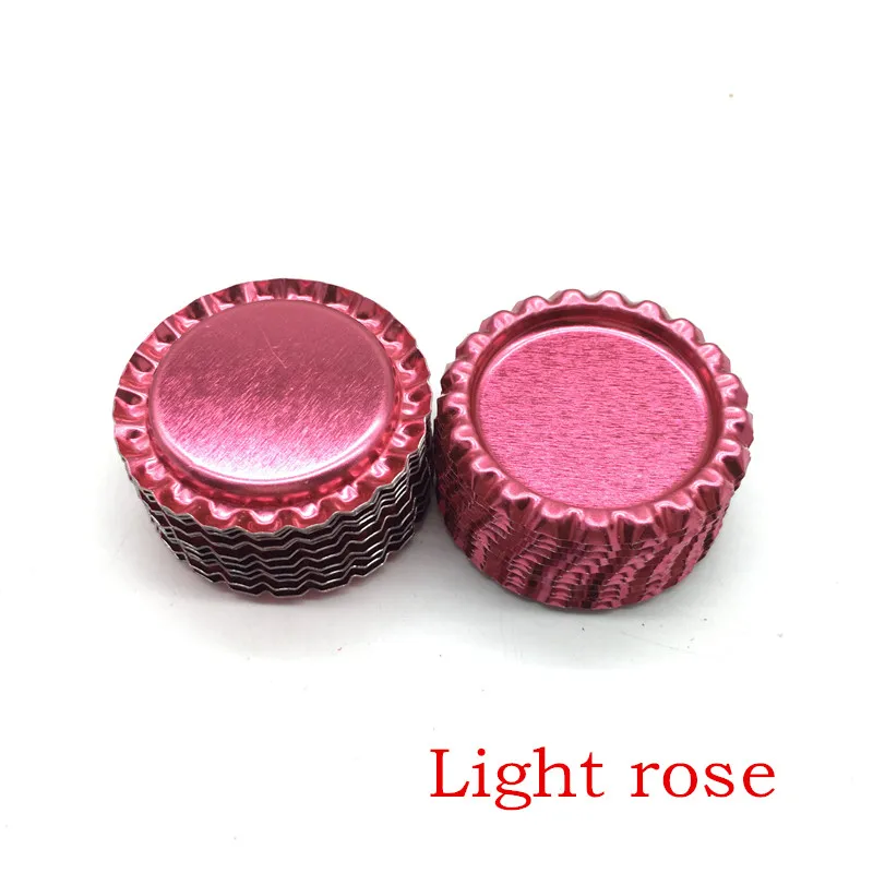 Новое поступление, 24 цвета, с обеих сторон, металлические фланцевые крышки для бутылок без отверстий, плоские крышки для бутылок для ожерелья, украшения для волос - Цвет: Light rose