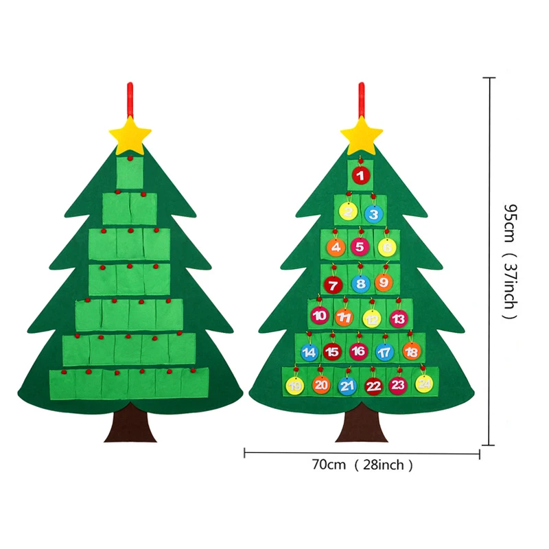 Coundown tree OurWarm DIY войлочные елочные украшения для детских игрушек новогодняя елка для Новогодняя дверь настенные подвесные украшения Navidad - Цвет: Coundown tree
