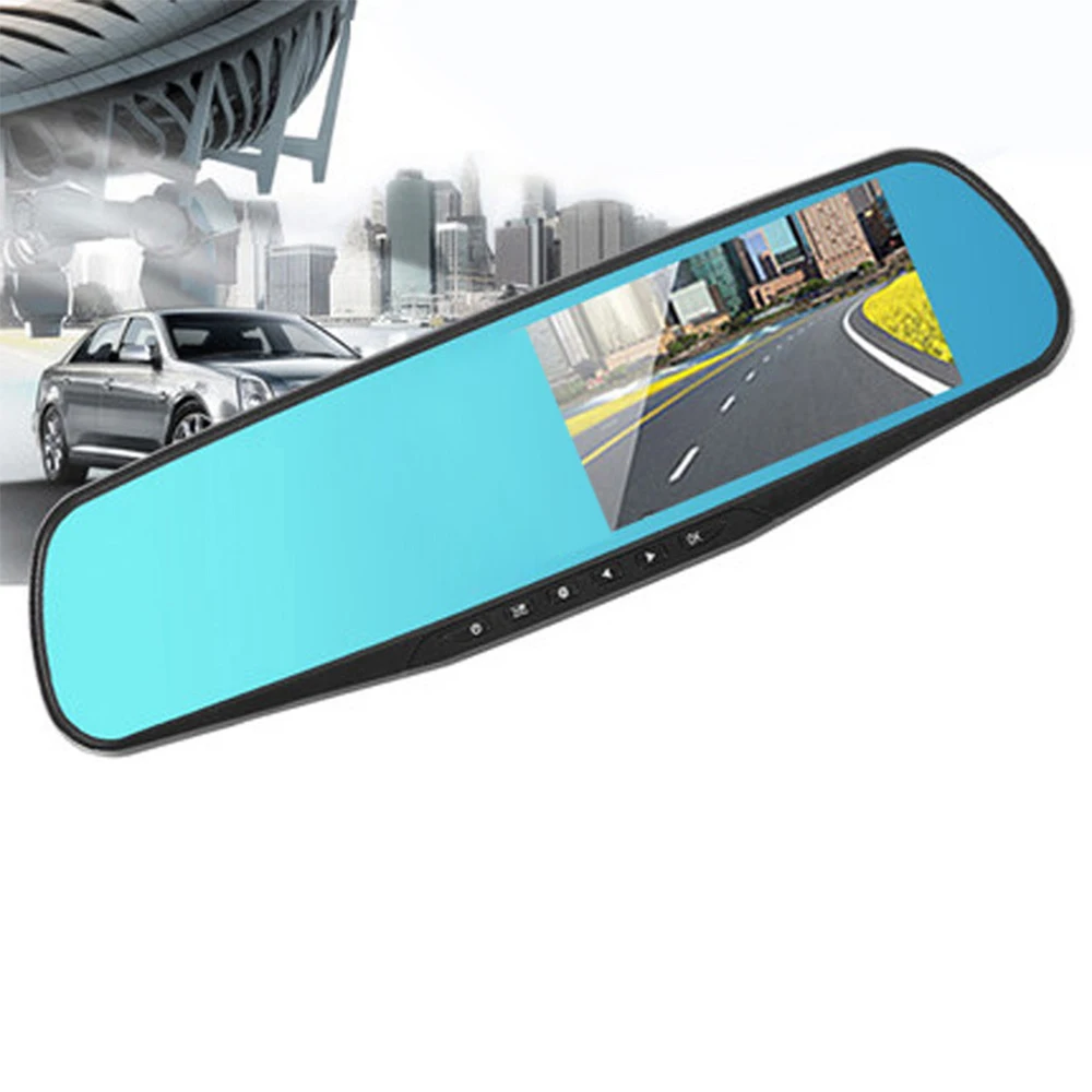 1080p Hd 4.3inch Lcd Display Ultra Wide Angle Front Rear Camera Dual Recording Driving Recorder On Rear View Mirror 1080p Hd 4.3inch Lcd Display Ultra Wide Angle Front Rear Camera Dual Recording Driving Recorder On Rear View Mirror