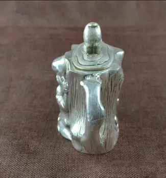 

Copper Statue China collection archaize white copper god of longevity the teapot crafts statue