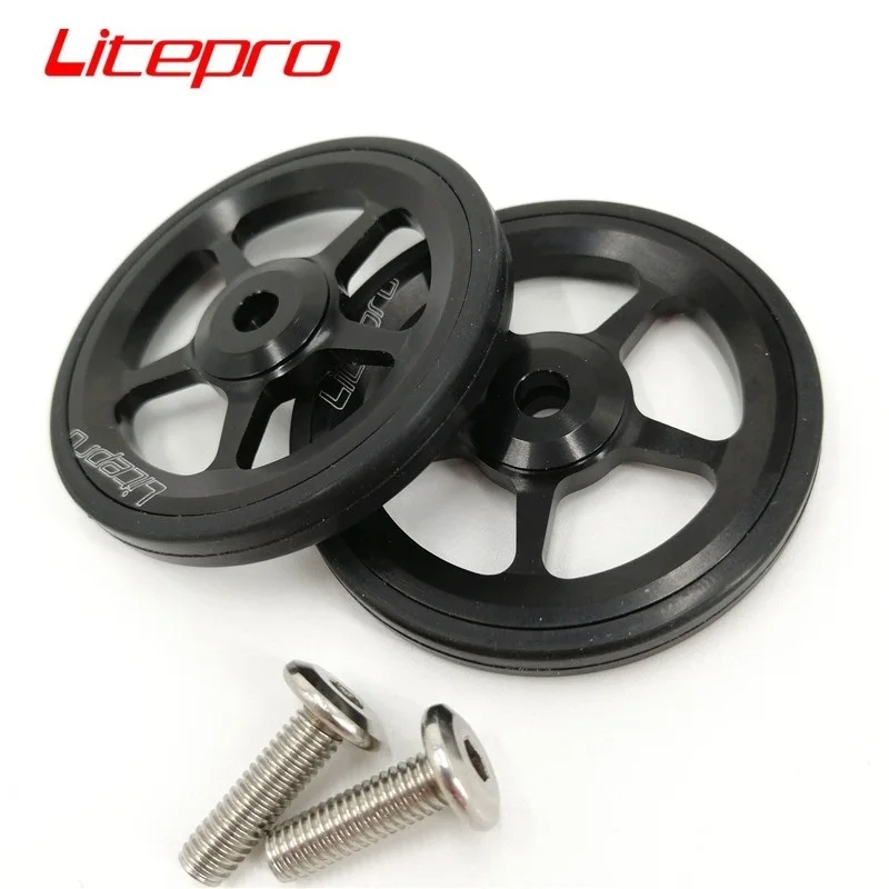 Litepro Per Brompton Easy Wheel 60Mm Cuscinetto Ruota Pieghevole Bici Portapacchi Barra Di Prolunga Asta Telescopica