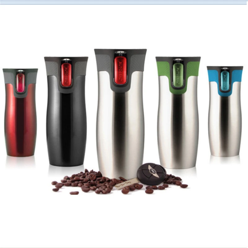 Travel Mug Stainless Steel Thermal Mug Leakproof Tumbler Coffee Mug With Easy Clean Lid Premium Reusable Coffee Cup 450ml Vacuum Flasks Thermoses Aliexpress