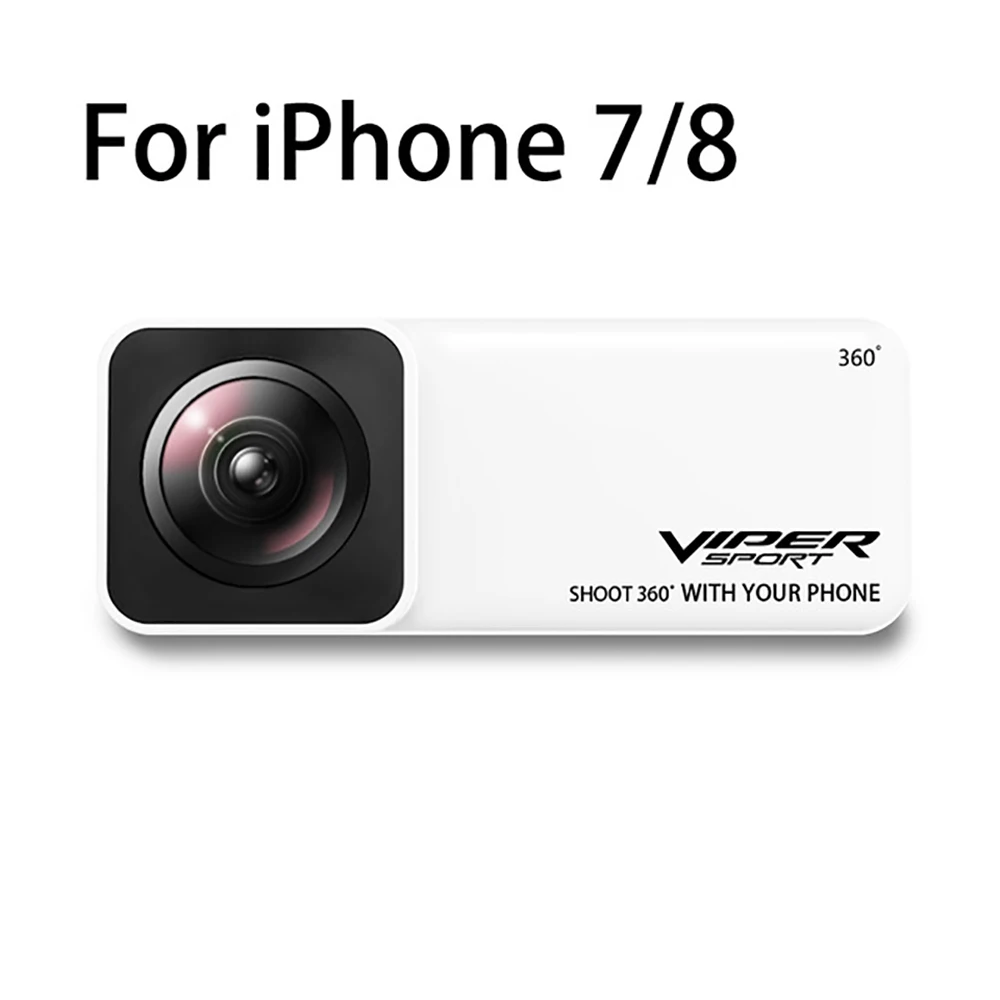 For iPhone 7 8 Viper панорамный объектив 360 градусов захватывающая камера AR VR широкоугольный объектив рыбий глаз Panoclip 360 камера camera Camaras - Цветной: For iPhone 7 8