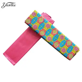 

YANTEX 2+2 Yards African Ghana Wax Kente Prints Fabric Embossing Pattern Veritable Wax African Ankara Fabrics For Wedding Dress