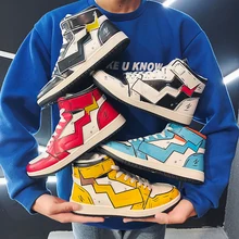 Новые брендовые баскетбольные кроссовки для мужчин и женщин с высоким берцем, спортивные амортизирующие мужские кроссовки, удобные черные кроссовки размера плюс