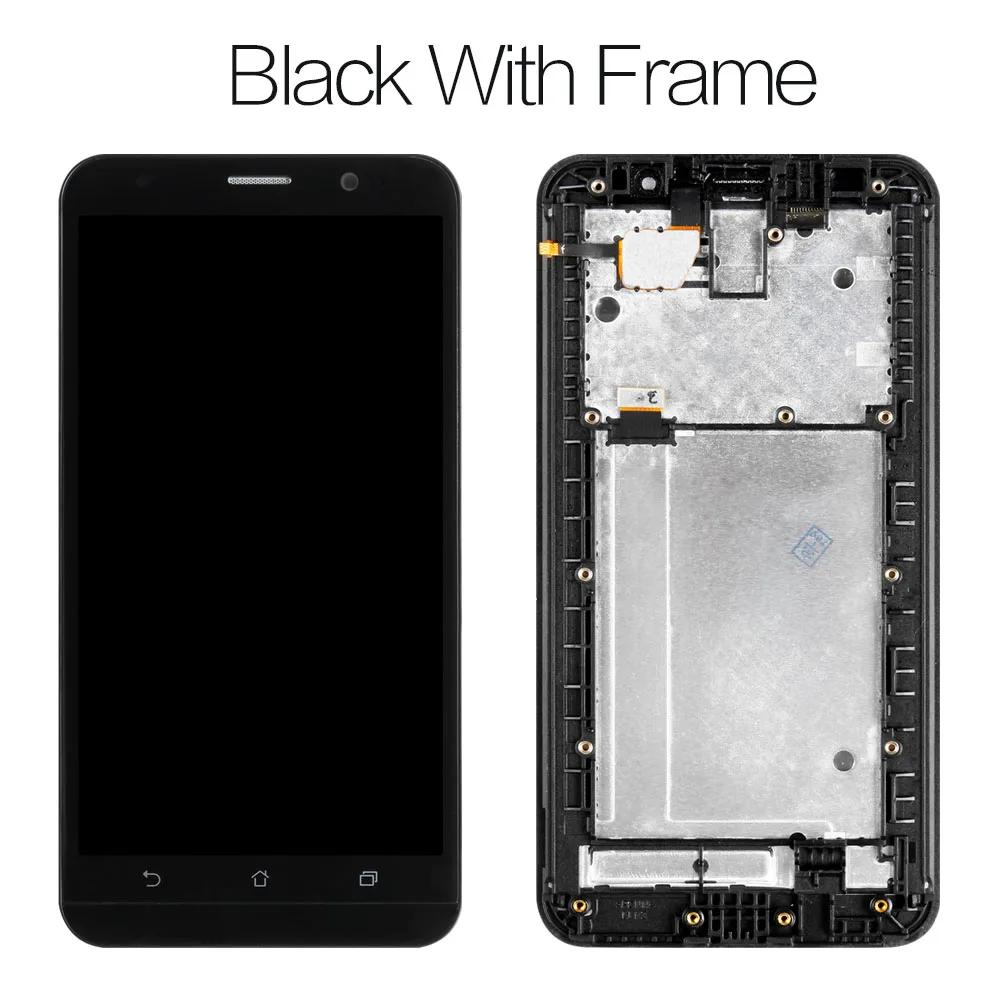 With Black Frame Для Asus Zenfone 2 lcd ZE551ML дисплей Z00AD Z00ADB Z00ADA дисплей для Asus ze551ml ЖК-экран сенсорный дигитайзер стеклянная рамка - Цвет: With Black Frame