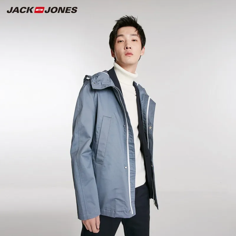 JackJones Для мужчин с длинным рукавом с воротником-стойкой Ветровка - Цвет: BLUE FLINT