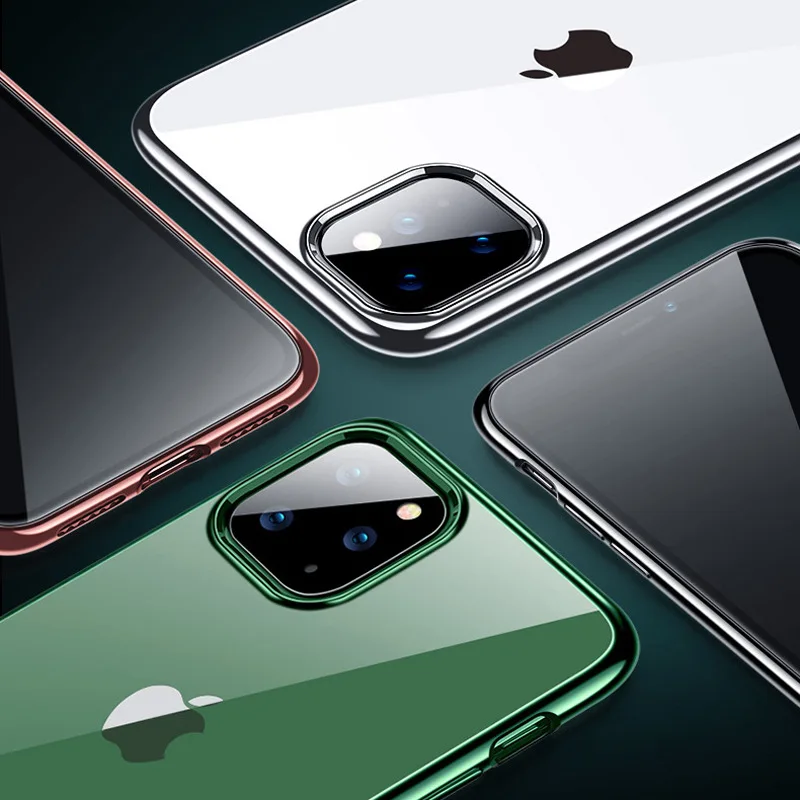 Luxury Plating Phone Cases for iPhone 11 Pro Ultra Thin Transparent Back Cover Max X XS XR 7 8 Plus |
