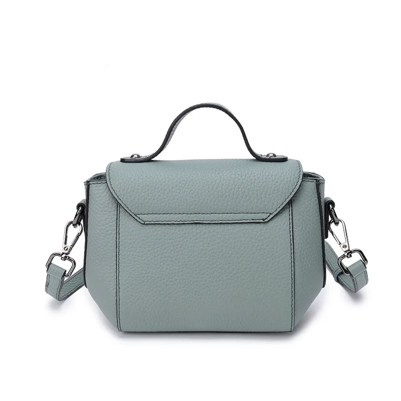 

New Style Bag 2018 Fashion First Layer Cowhide Handbag Leather Shoulder-bag Casual Oblique Bag Lock WOMEN'S Bag