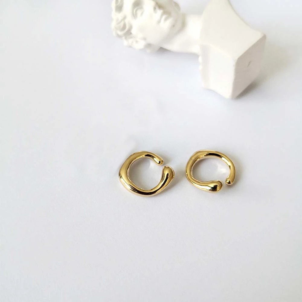 1 pair gold Женские клипсы, без пирсинга, геометрические, круглые, панк, каффы для ушей, минималистичные, Хрящевые серьги для женщин, простые, ювелирные изделия для ушей - Окраска металла: 1 pair gold