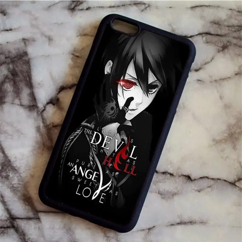 Чехол для телефона KETAOTAO Black Butler Kuroshitsuji Sebastian аниме s для iPhone 4S 5C 5S 6 6S 7 8 Plus X чехол из мягкого ТПУ резины силикона - Цвет: Розовый