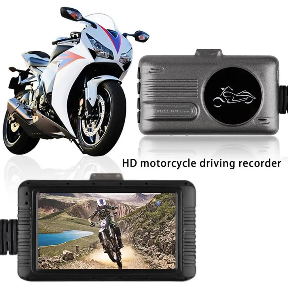 

3inch Camera Universal LCD Electronic Remote Control DVR Waterproof Night Vision Front Rear Driving Recorder HD 1080P Motorcycle