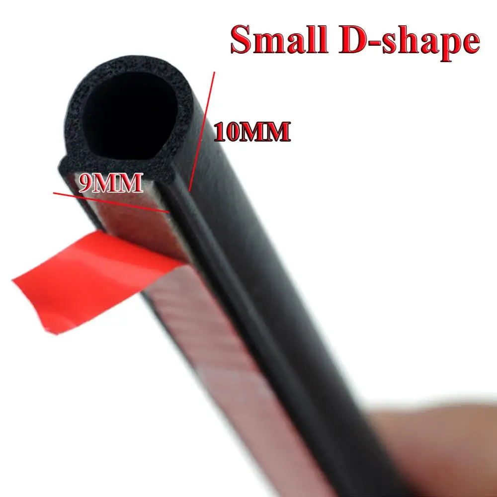 

4m Small D-Shape Car Seal Strip Edge Trim Weatherstrip Rubber Sealing Strip Sound Insulation For Door Trunk Decoration strip