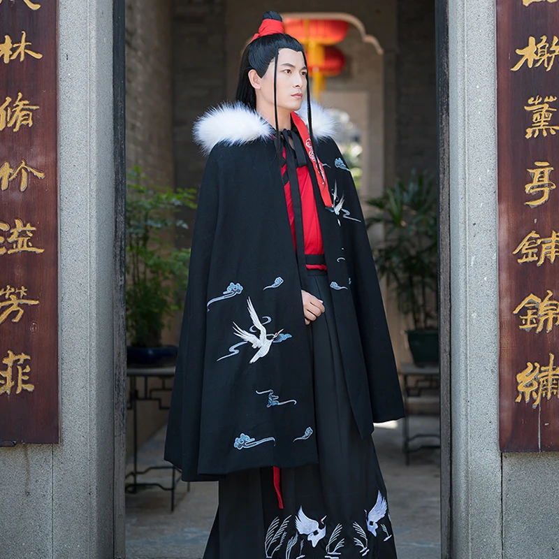Пальто Hanfu для женщин и мужчин традиционная китайская осенне зимняя накидка