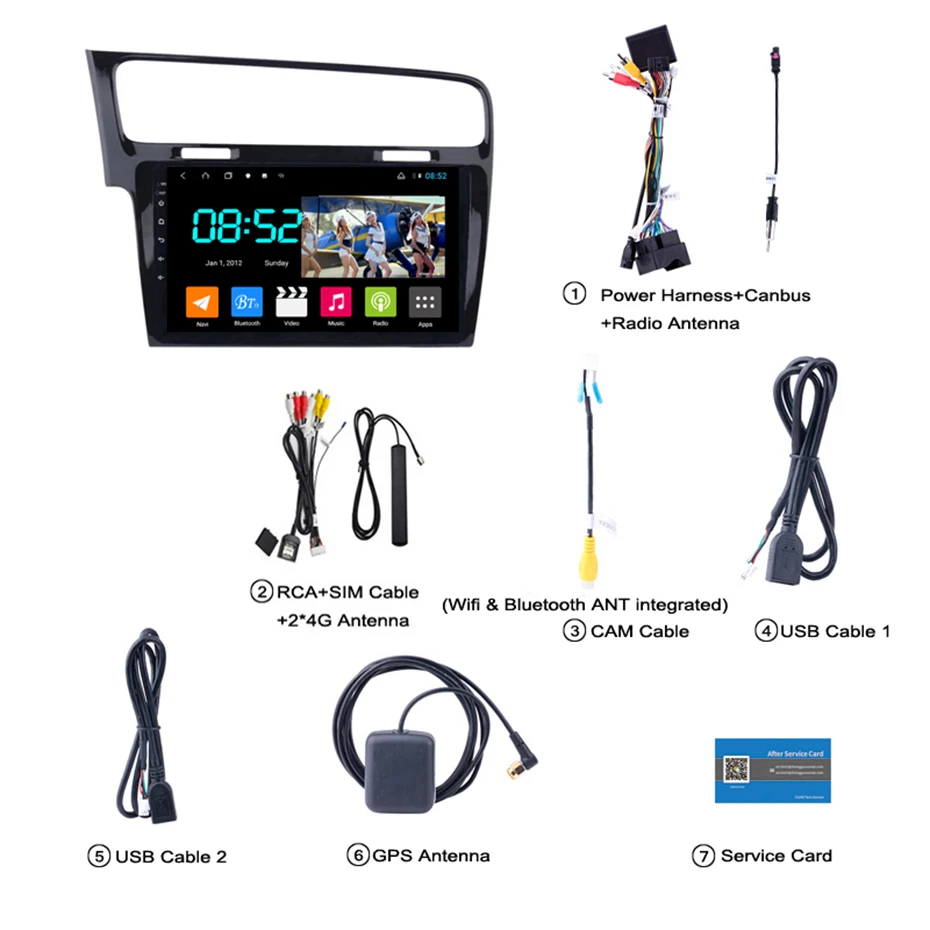 Android 8,1 автомобильный DVD 1din мультимедийная система Navi для VW Golf 7- Автомобильный gps навигатор стерео головное устройство BT SWC wifi - Цвет: 8 Cores