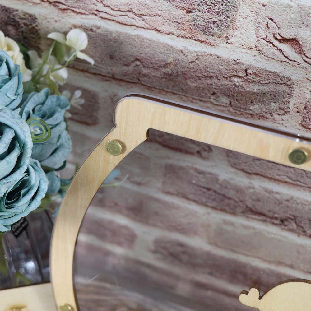 Wedding Drop Box Top Guest Book ,Wood Wedding Transparent Fish Tank Guest Book ,Alternative Baby Guestbook, Wedding Decoration (3)