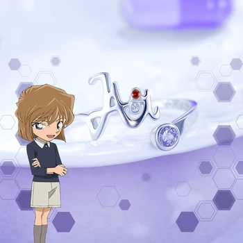 

[Detective Conan]ai Rings Anime Ring Sliver S925 Sterling Cross Jewelry Role Haibara Ai Anita Hailey Sherry Figure Model Gift