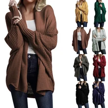 CALOFE осень новейшая Женская мода повседневное Свободное пальто Дамский Длинный рукав летучая мышь свитер женский сплошной цвет трикотаж уличная одежда