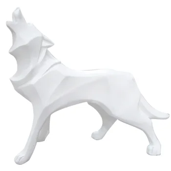 

ICE WOLF STATUE TOTEM WOLF DOG ART SCULPTURE SIMULATION ANIMAL RESIN ART&CRAFT HOME INTERIOR DESIGN CREATIVE PRODUCTS L3261