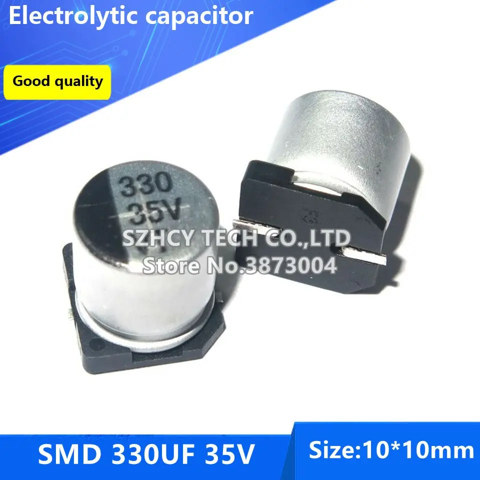 

100 шт SMD 330 мкФ 35 в 10*10 электролитический конденсатор