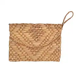 Соломенный Клатч женский клатч компактный клатч-конверт большой кошелек летняя пляжная сумка