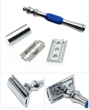 

WHZ SKU2966 Aluminum Alloy Manual Shaver Metal Retro Vintage Double-sided Razor